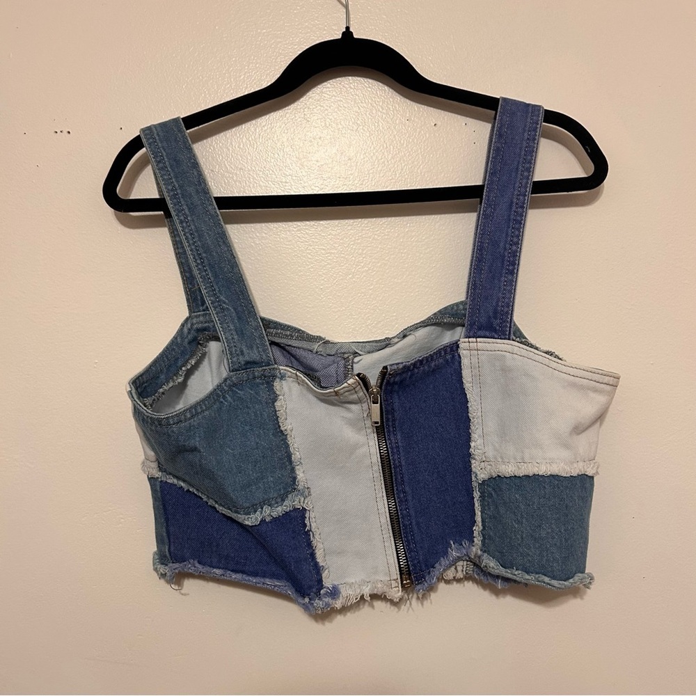 Nasty Gal • Denim patch work crop top - Picture 5 of 7
